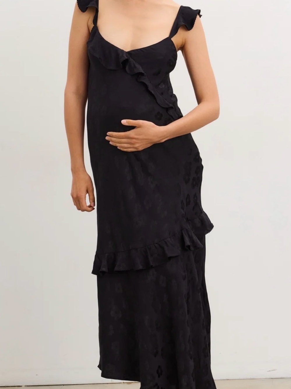 Hatch Black Amelia Midi Slip Dress